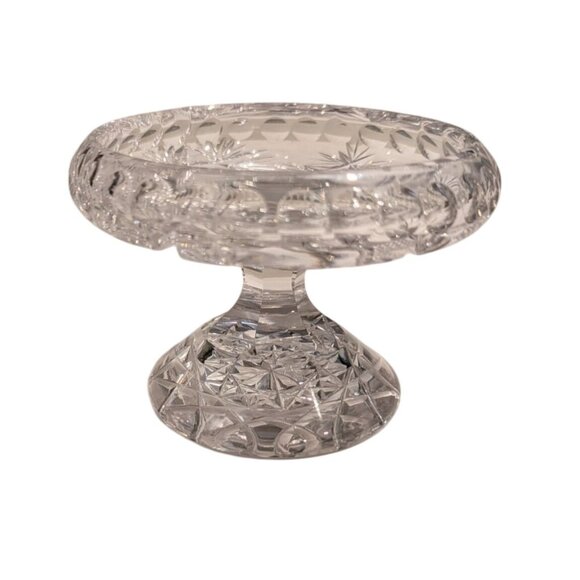 Vintage Crystal Glass Pedestal Candy Dish Candle holder - Picture 1 of 16